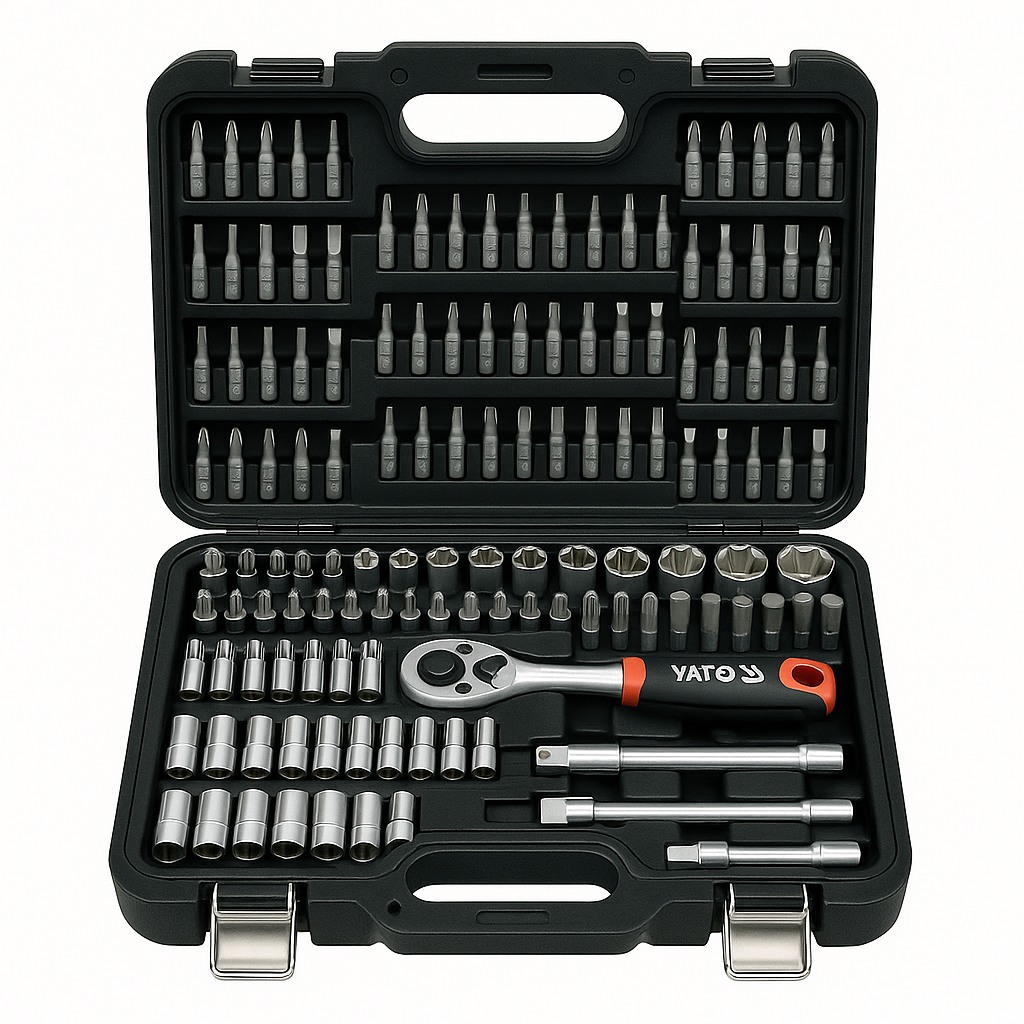 Yato Rozsáhlá sada bitů a nástavců v kufříku. Pro všestranné použití.